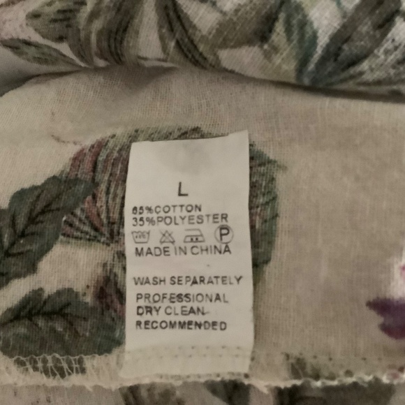 Women Floral Cotton Blend Button Down Maxi Shirt Dress Size L - Picture 6 of 6